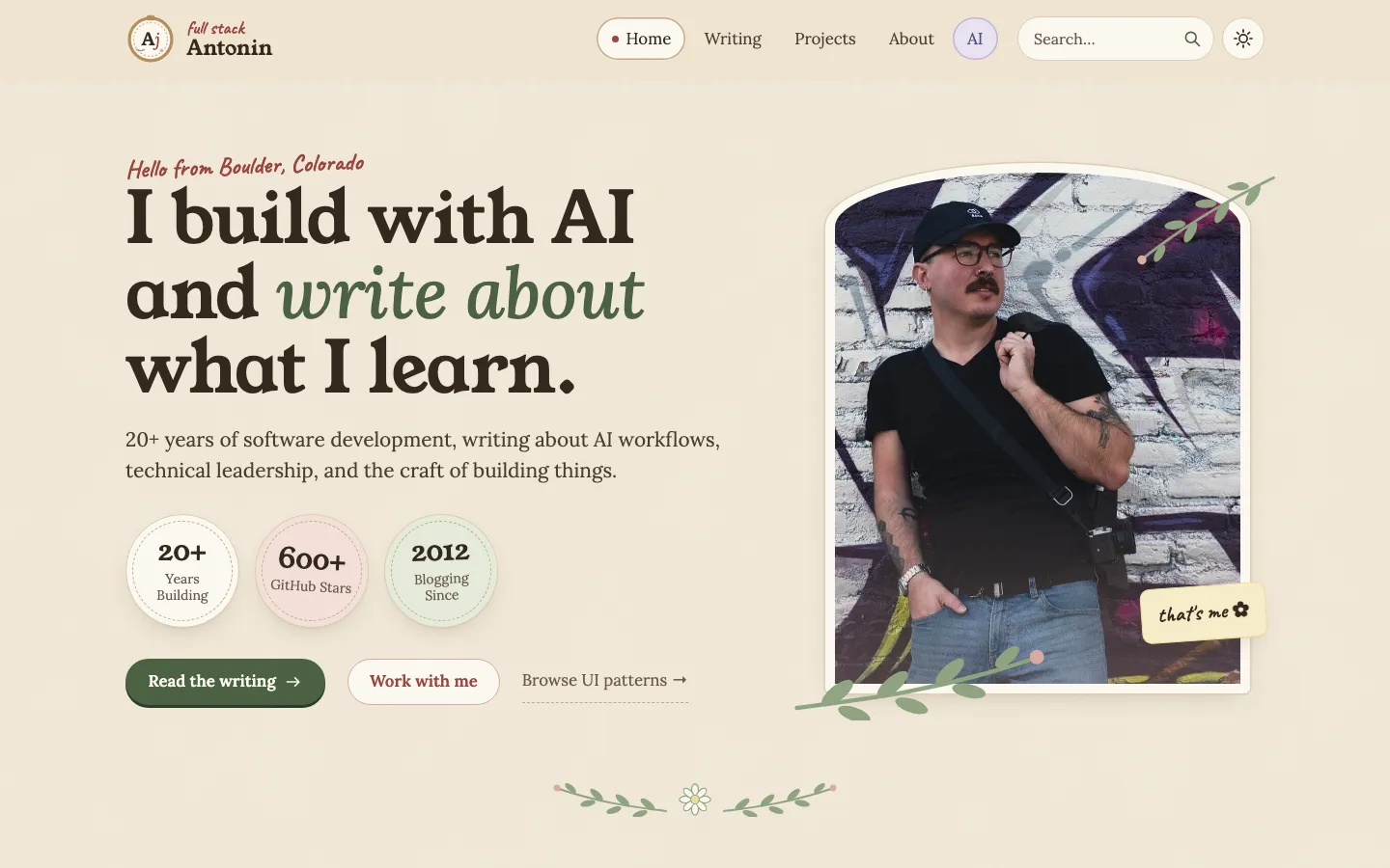 The Soft Cottagecore page design