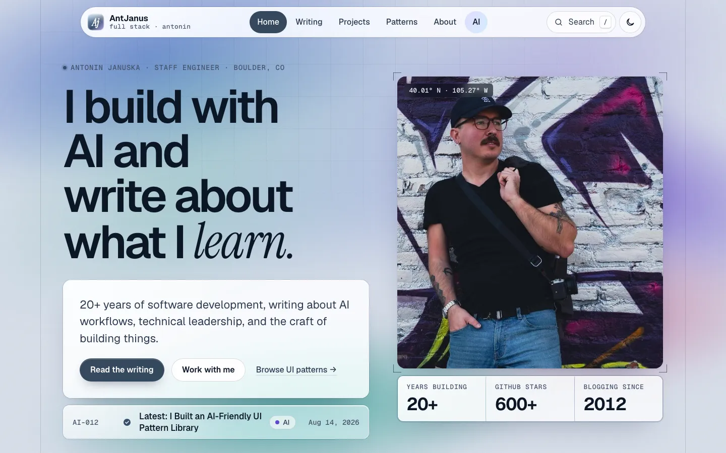 The Glass Precision page design