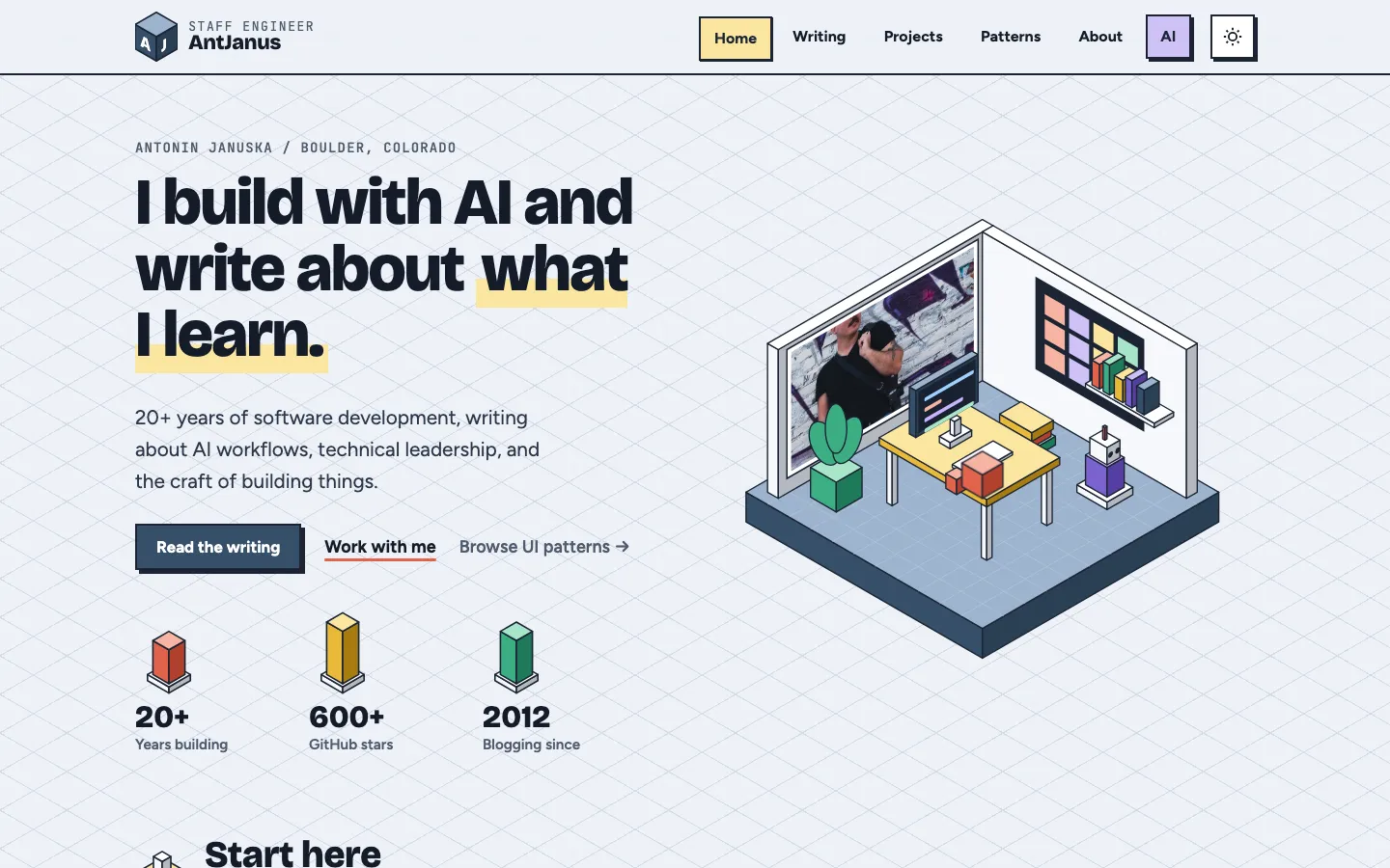 The Isometric Illustration page design