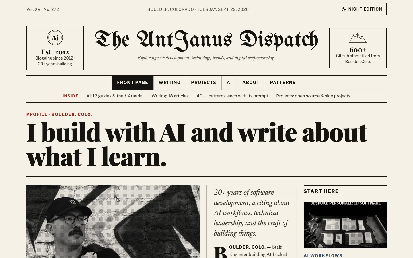 The Broadsheet Newspaper page design