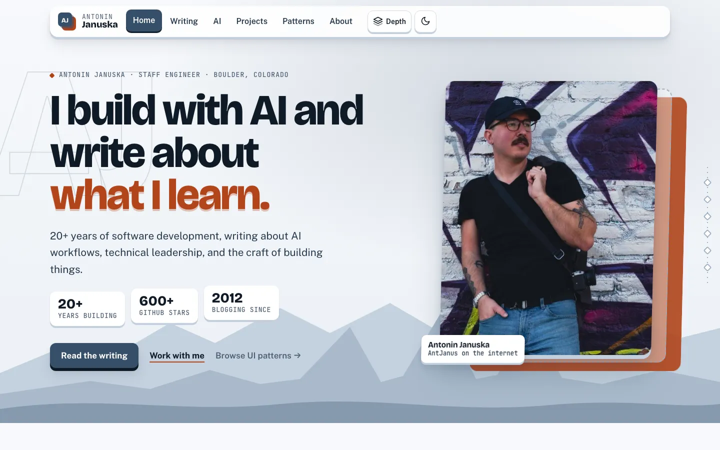 The Layered Depth / Parallax page design