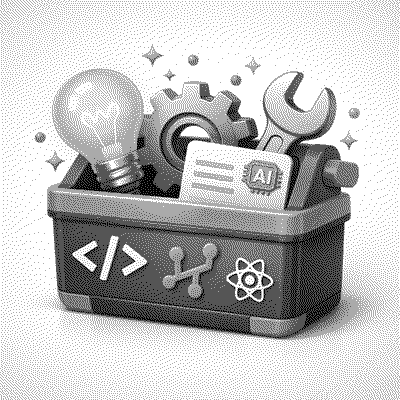 A 3D toolbox illustration for Skillbox