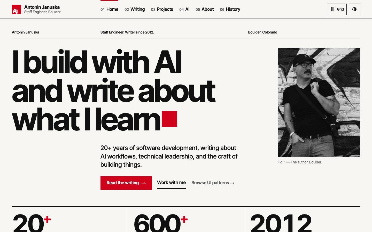 Home page of the Swiss International Style redesign