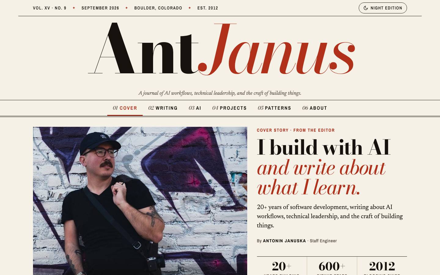 Home page of the Editorial Magazine redesign
