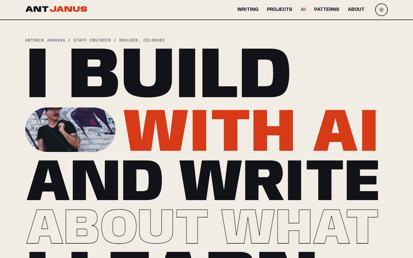 Home page of the Kinetic Typography redesign
