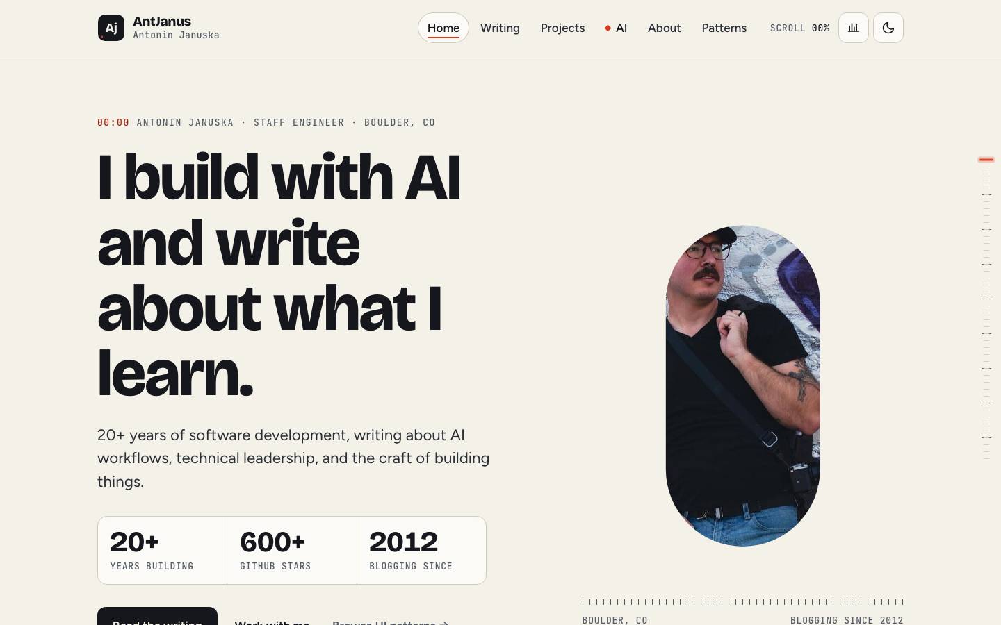 Home page of the Scroll-Driven Animations redesign
