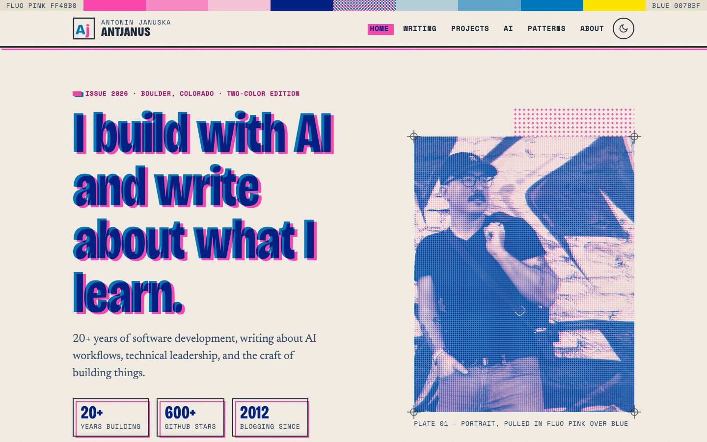Home page of the Risograph Print redesign