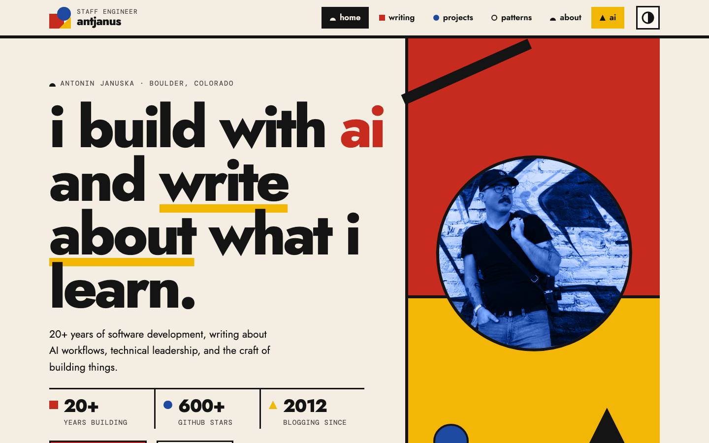 Home page of the Bauhaus Revival redesign