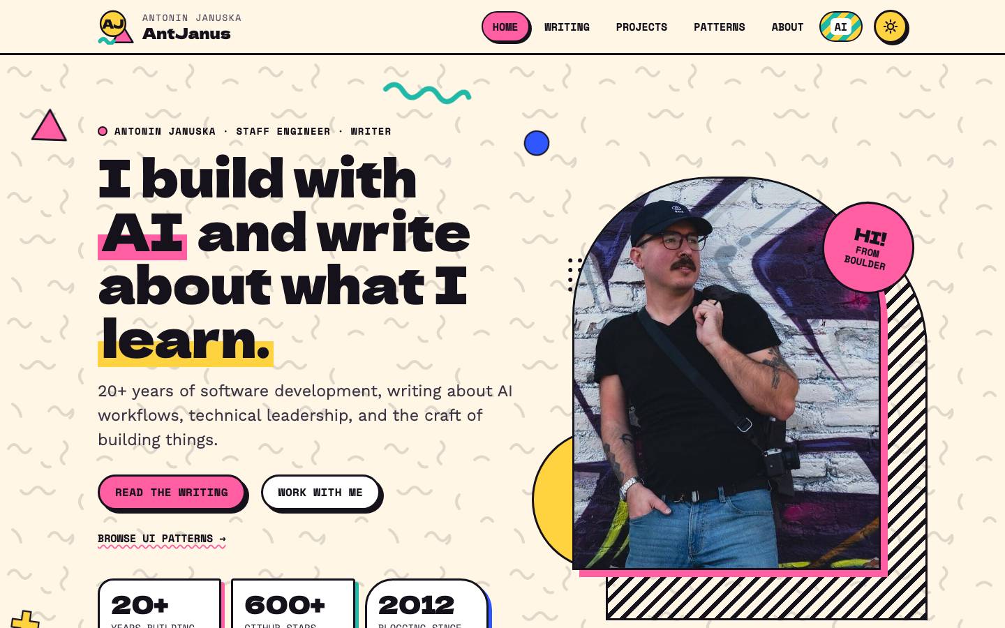 Home page of the Memphis Design redesign