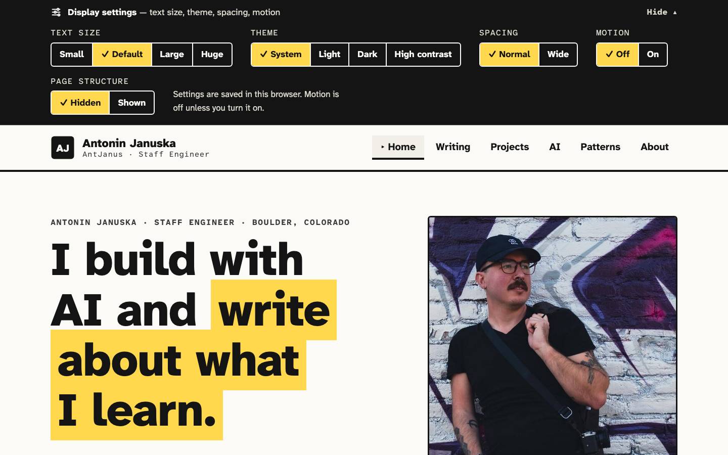 Home page of the Accessibility-First Design redesign