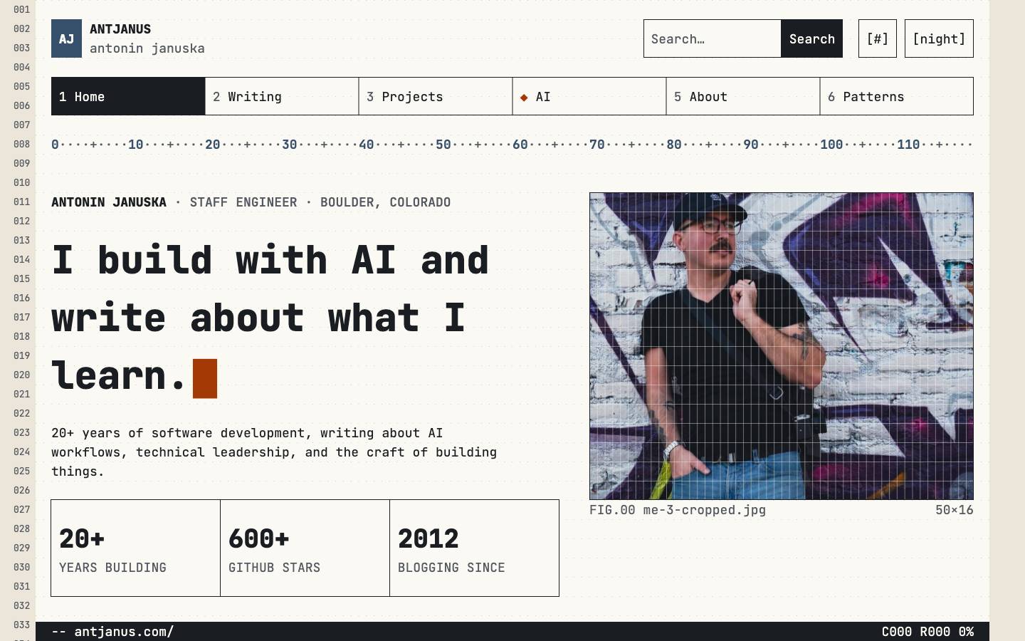 Home page of the Monospace Grid System redesign
