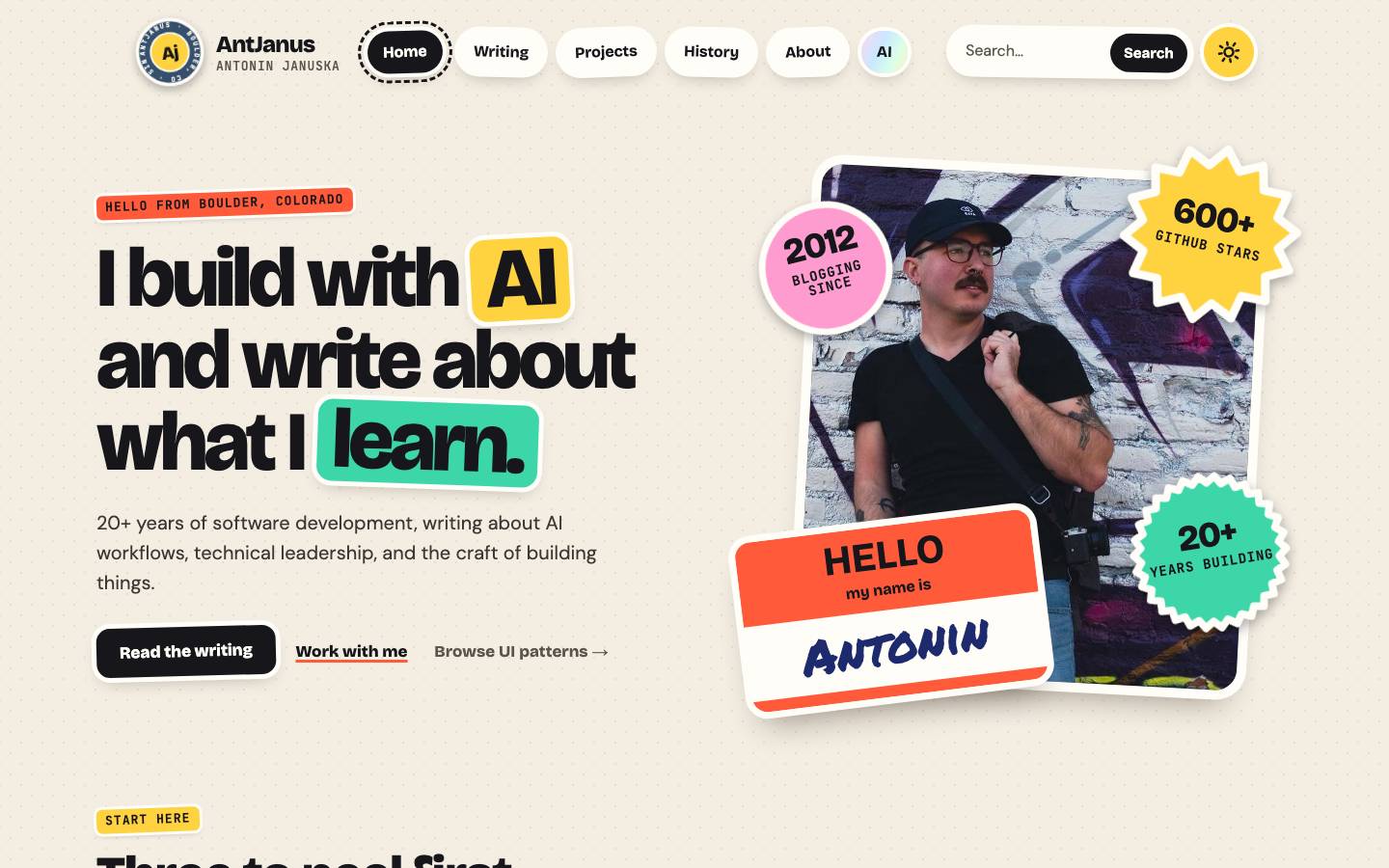 Home page of the Sticker Culture redesign