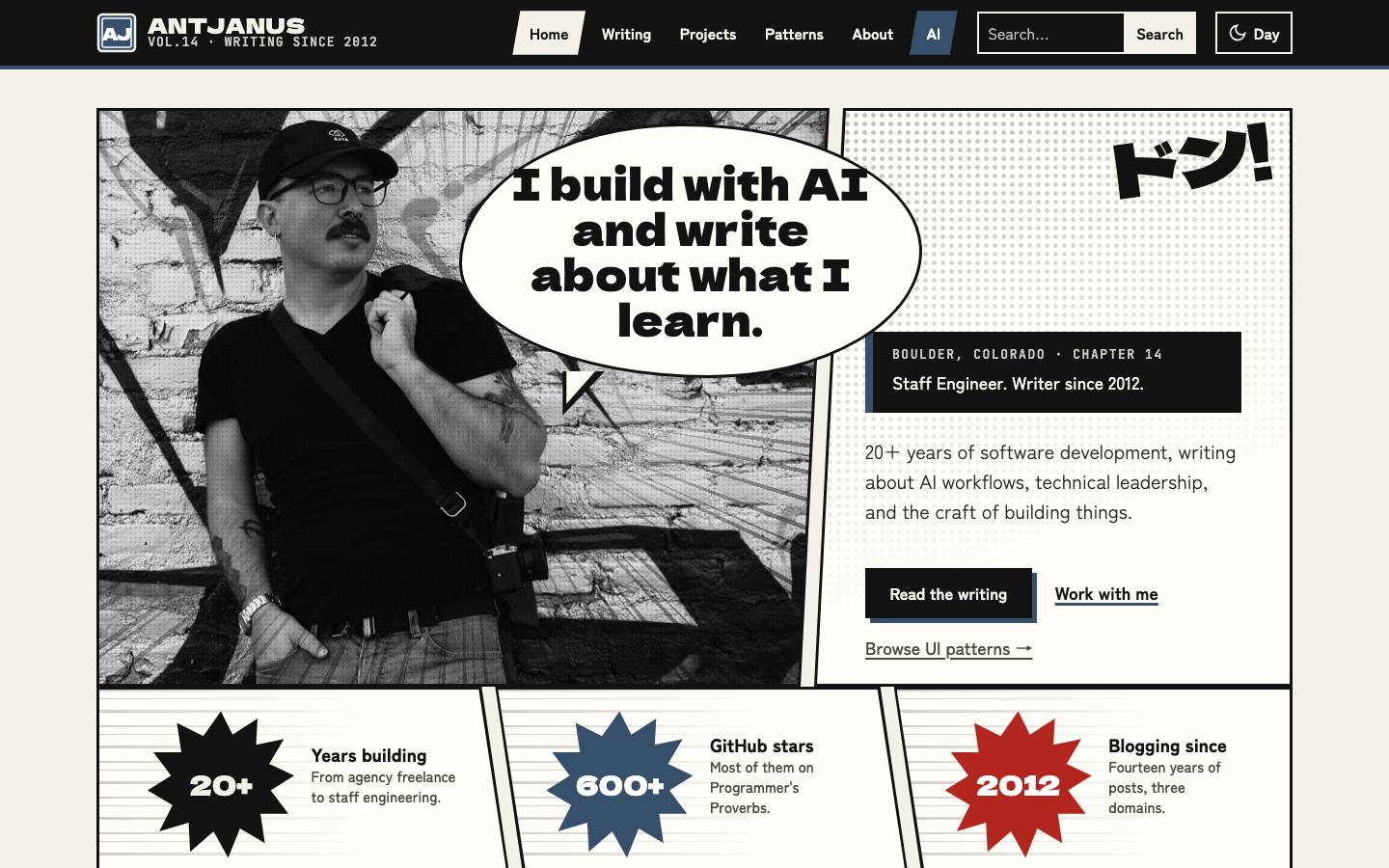 Home page of the Manga Layout redesign