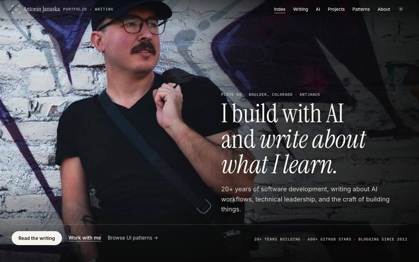 Home page of the Photographer Portfolio redesign
