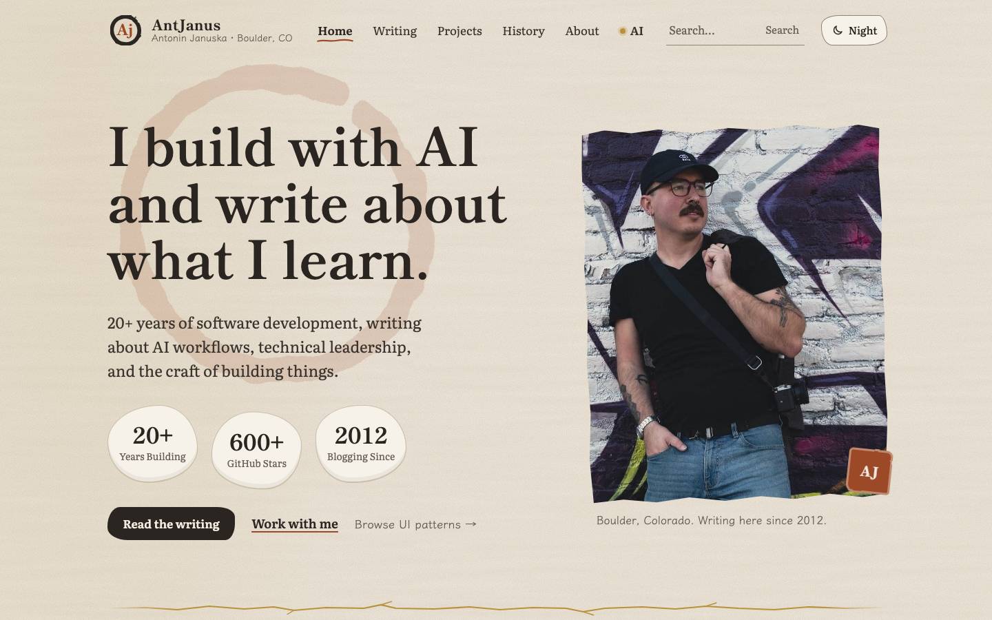 Home page of the Wabi-Sabi redesign