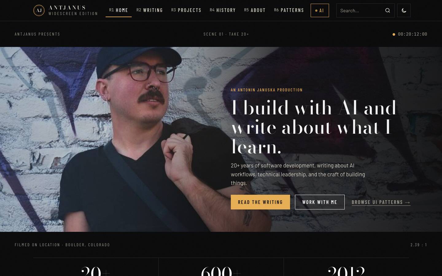 Home page of the Cinematic Widescreen redesign