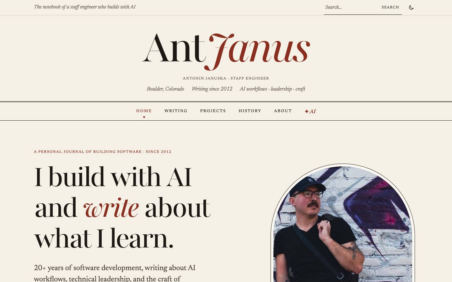 Home page of the Modern Serif Revival redesign