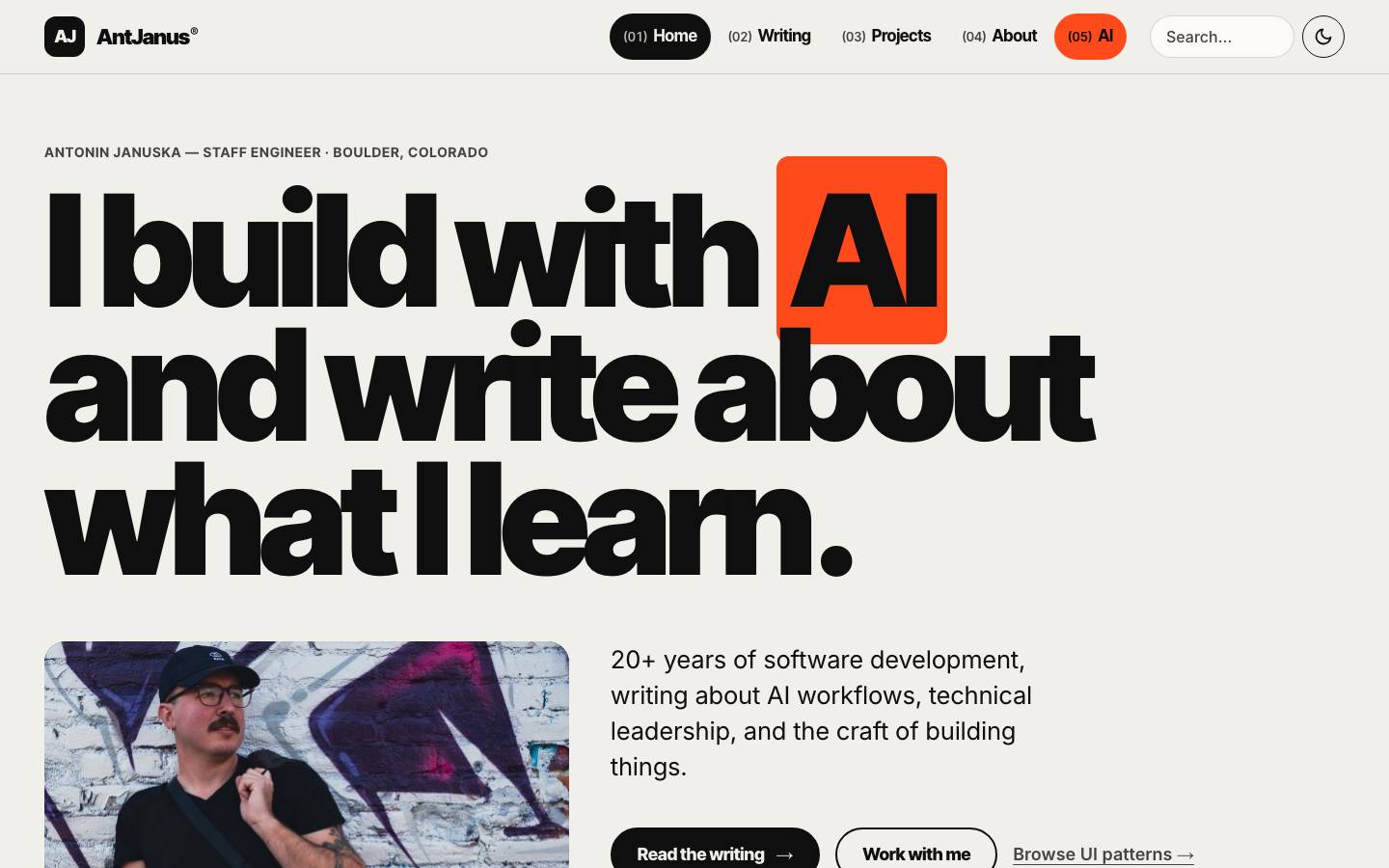 Home page of the Big Grotesk redesign